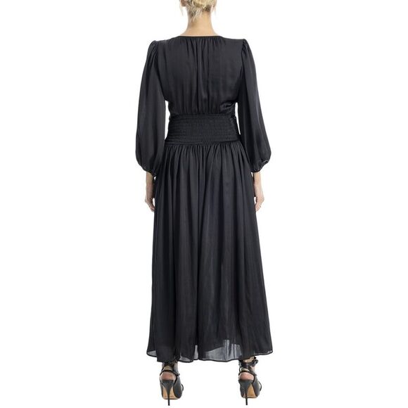 Max Studio Womens Satin Elbow-Sleeve Maxi Dress - Picture 2 of 4